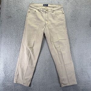 Vintage Army Navy Pant Mens 36x32 Beige Cotton Khakis Straight Military Uniform